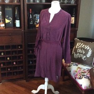 NWOT Silk Tommy Bahama Purple CampShirt Dress/Belt